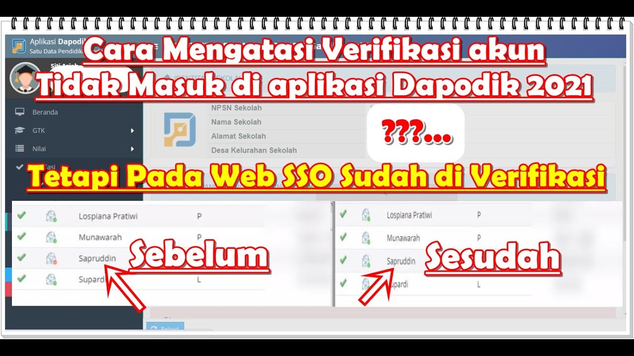 Cara Mengatasi Verifikasi akun Tidak Masuk di aplikasi Dapodik 2021