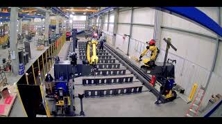 Robotic Welding Cell Installation: 2 Robots, 46 ft Frames | ABAGY #roboticwelding #automation