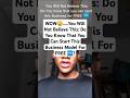 WOW😲.....You Will Not Believe This: Do You Know That You Can Start This Business Model For FREE 🆓?