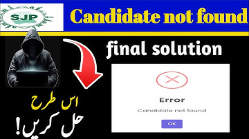 Candidate not found Sindh job portal SJP portal 