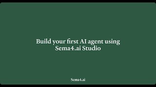 Read about Build Conversational AI in Minutes | Sema4.ai Studio