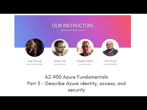 AZ-900 Azure fundamentals exam content - Part 3B - Describe identity, access and security