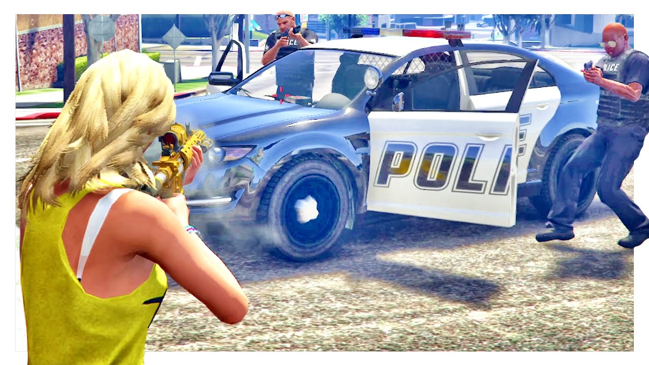 GTA 5 FIVE STAR COP BATTLE - Rampage at Cemetery + Police Chase Escape ...