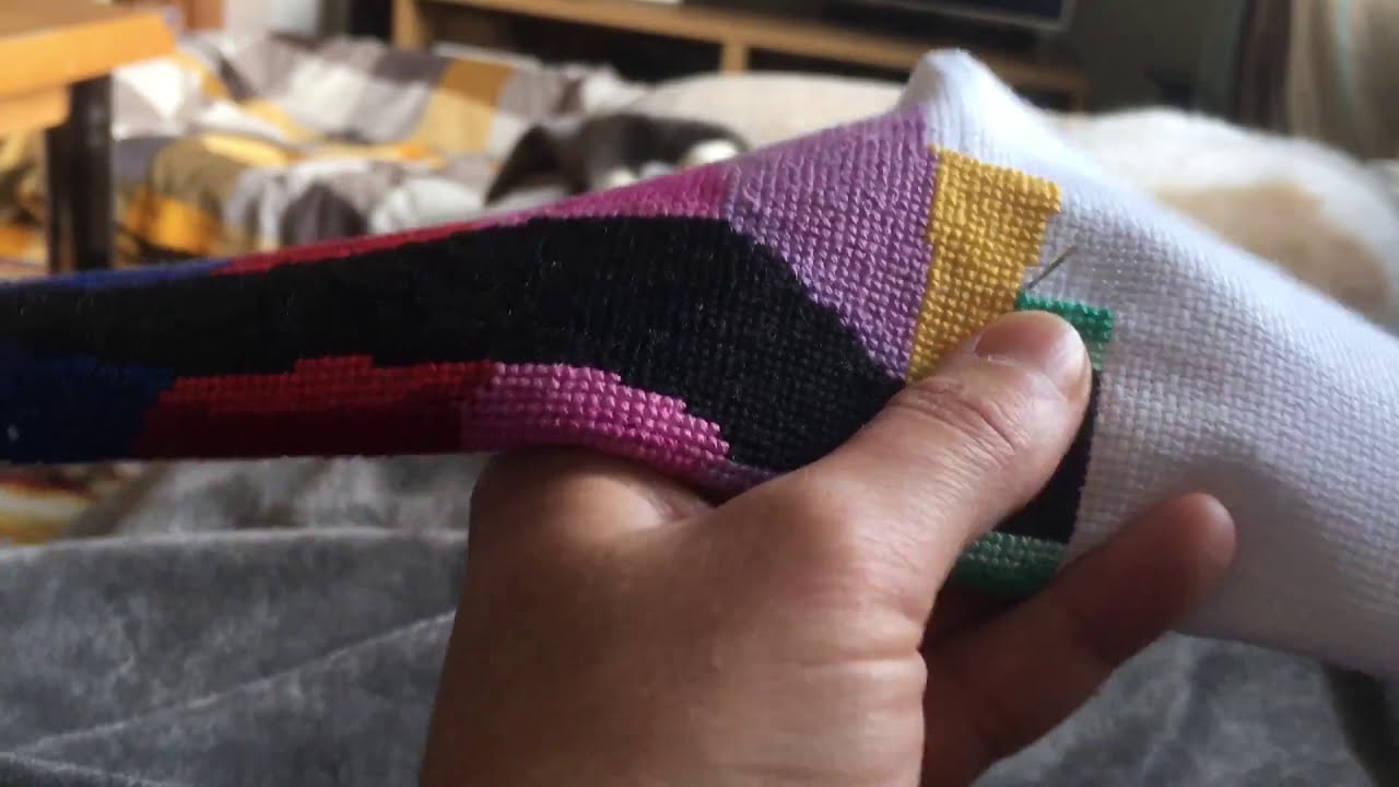 How to cross stitch in hand with no hoop YouTube