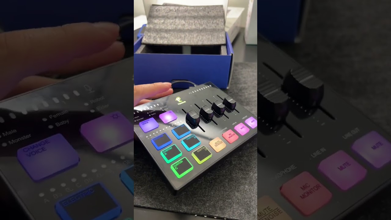 TONOR Mixer Audio Gaming TX310 – Ingressi XLR E 6,35 Mm, RGB, Controllo Volume Per Streaming, Podcast E Registrazione