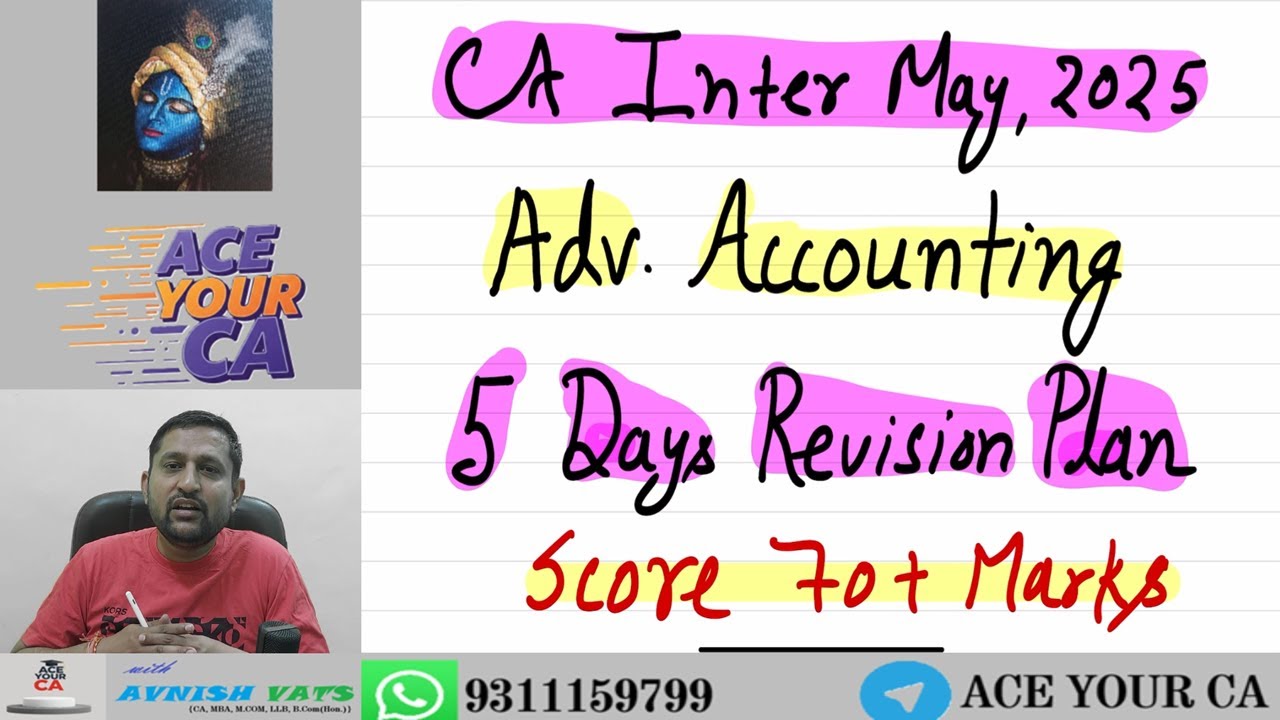 CA Inter Advanced Accounting 5 Day Revision Plan to Score 70+ Marks ...