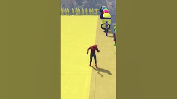 GTA 5 Rainbow Spiderman Jumping Into Water Pool (Funny moments, Fails & Euphoria Physics)