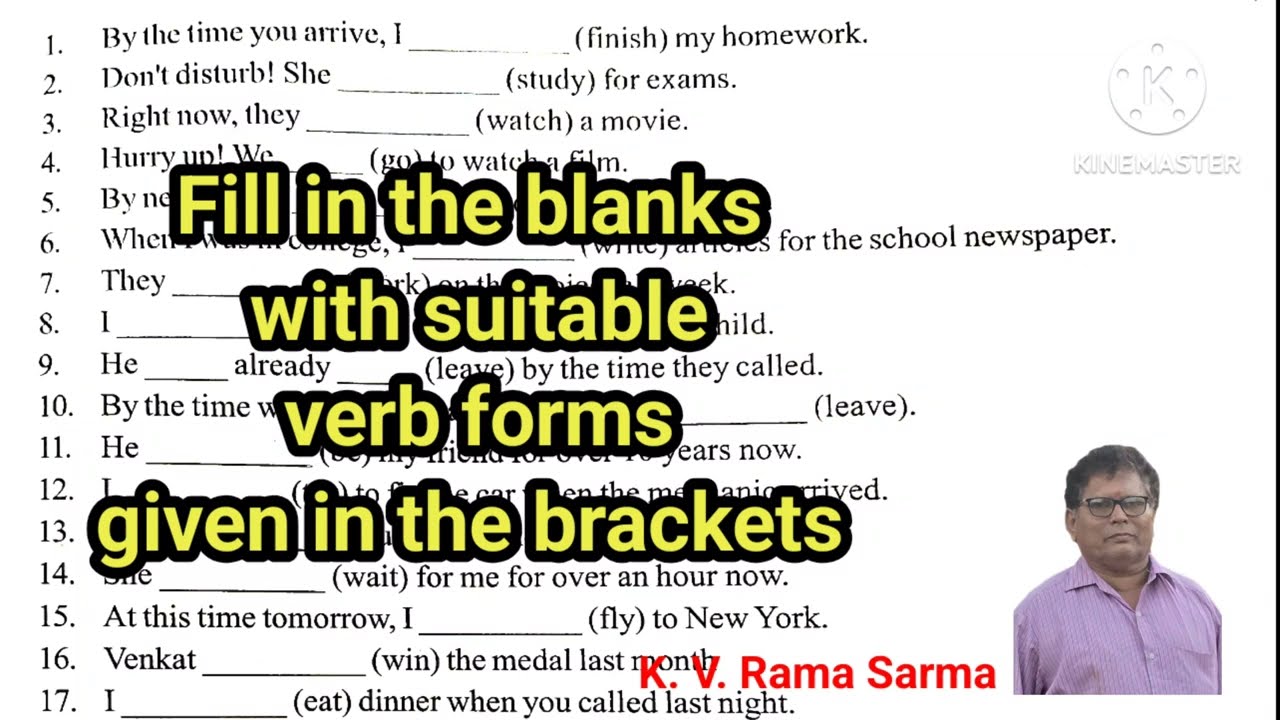 Fill with suitable verbs