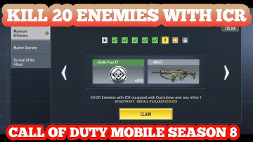 Kill 20 Enemies With ICR Equipped Quickdraw And Any 1 Other Attachment Scope Included | Call Of Duty