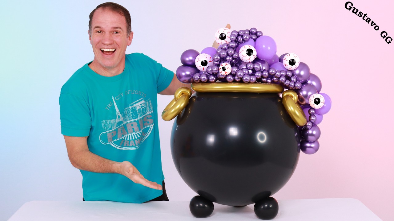 CALDERO DE BRUJA 🧙‍♀️ decoración de halloween con globos 🎃 Globoflexia Halloween - olla de bruja