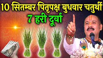 10 सितम्बर बुधवार गणेश चतुर्थी को 7 हरी दूर्वा वाला उपाय जरूर करें || Pradeep Ji Mishra #budhwar