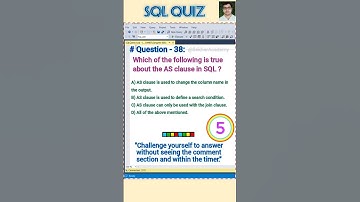 SQL Quiz 38 || #sql #mysql #coding #quiz #interview #mcq #shorts #viralvideo #reels @SekharAcademy1