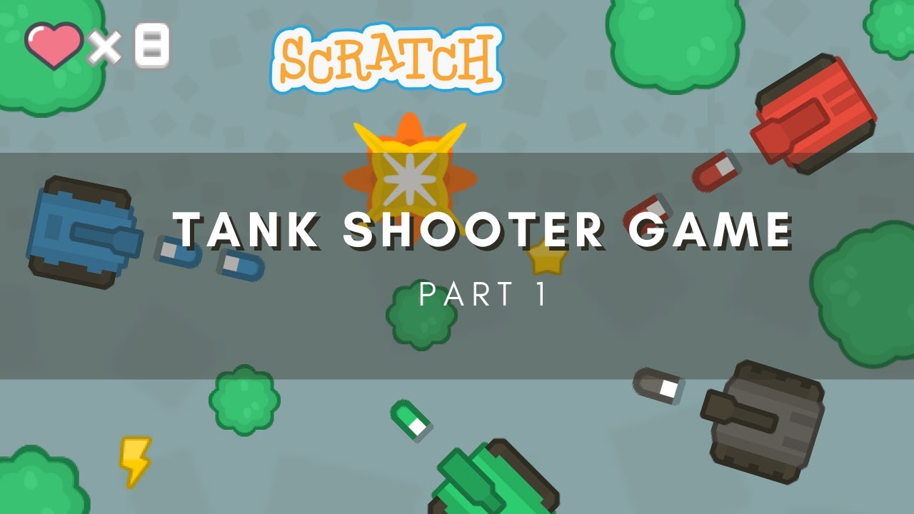 Scratch Tutorial How to make a Tank Shooter Game on Scratch PART 1 PLAYER, BG and Player Missiles