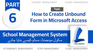 School Management System in Urdu/Hindi | Part-6 | How to Make Unbound Form