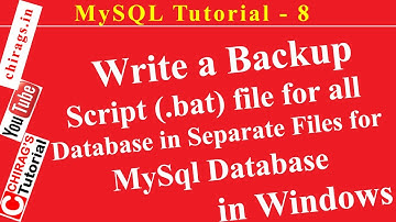MySQL Tutorial 8 - Schrijf een back-upscript (.bat) voor alle databases in afzonderlijke bestande...