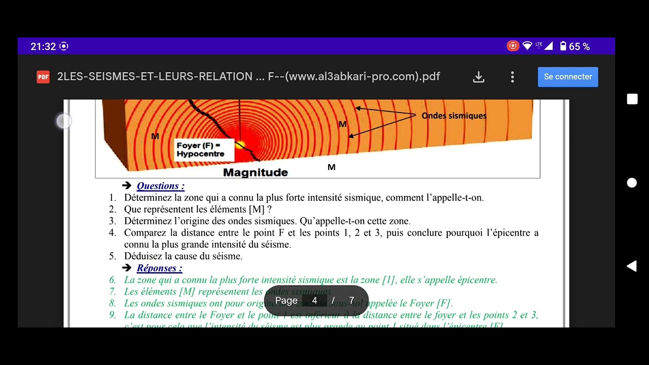 شرح درس les séismes et leur relation avec la tectonique des plaques 