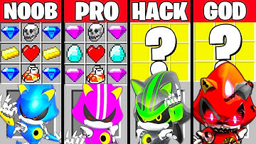 Minecraft Battle: METAL SONIC MUTANT CRAFTING CHALLENGE NOOB vs PRO vs HACKER vs GOD Funny Animation