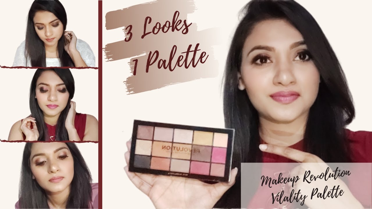 3 LOOKS IN 1 PALETTE | Makeup Revolution Vitality Palette | Tips And Challenges