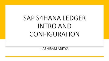 SAP S4HANA 1909 Ledger Configuration (end-to-end) | AC SAP Consulting