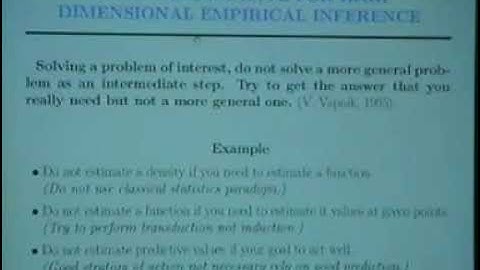 Lecture 2 - Empirical Inference