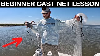 How To Throw A Cast Net For Live Bait (Beginner Lesson) 