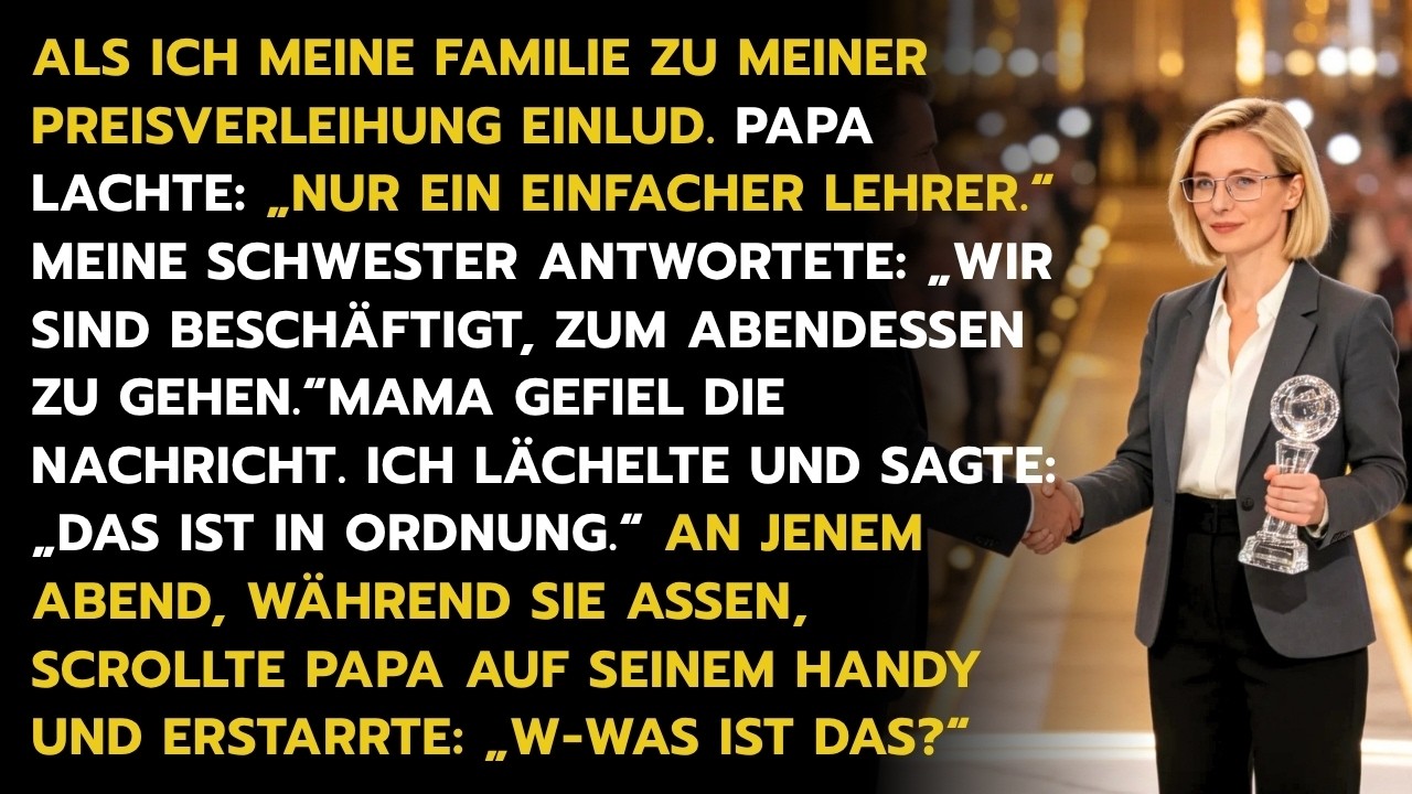 „Nur ein Preis für kleine Lehrer. Dafür fliege ich nicht nach Berlin.“ Richards Antwort traf mich wie ein Schlag. Victoria hatte angeblich Wichtigeres vor, Martina drückte nur „Gefällt mir“. Ich...