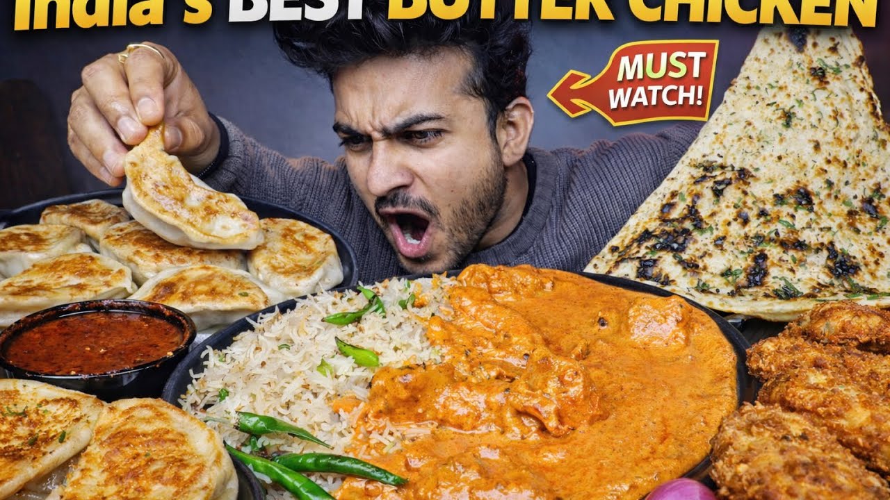 INDIA'S BEST BUTTER CHICKEN, BUTTER NAAN, LAMB KOTHEY MOMO, CHICKEN SHAFLE, KURKURE MOMO, FRIED RICE