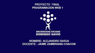 Presentación proyecto final || Programación web 1
