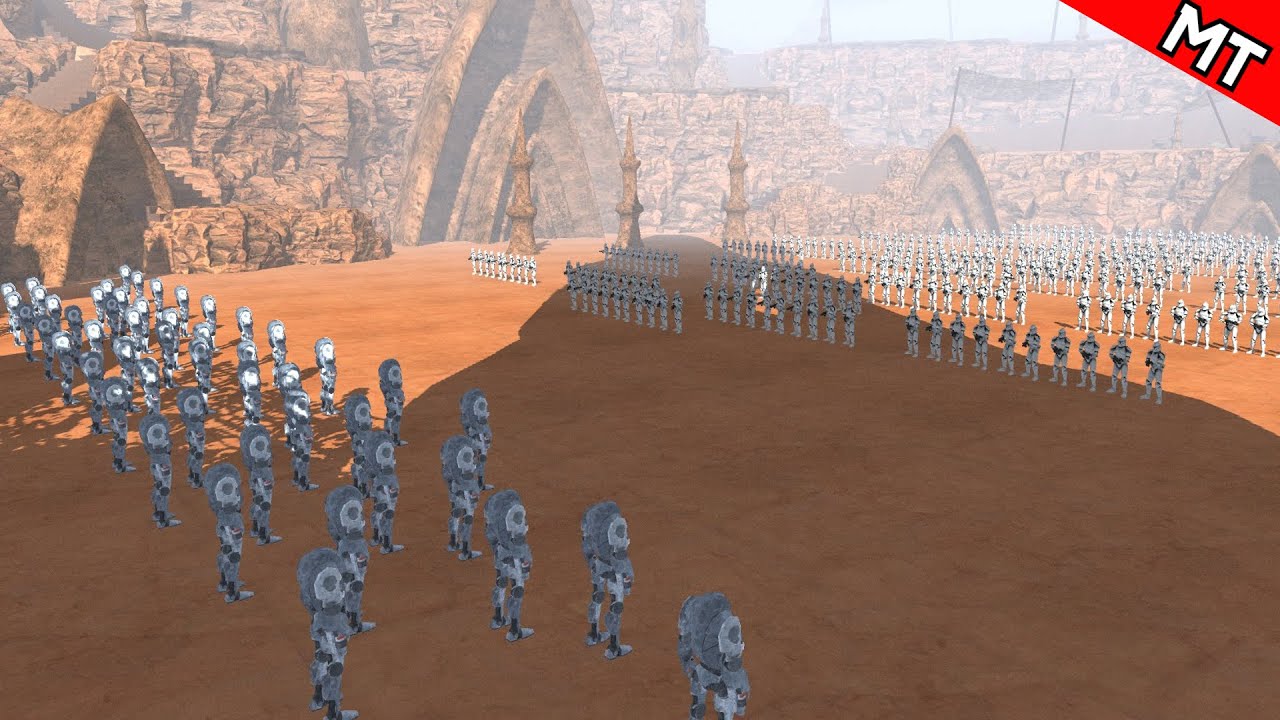 How many Clone can DEFEAT 50 B2 SUPERBATTLEDROID??!- Arena - Men of War 2 - Star Wars Mod