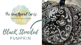 Black Stenciled Pumpkin (Glass & Resin Art Tutorial)