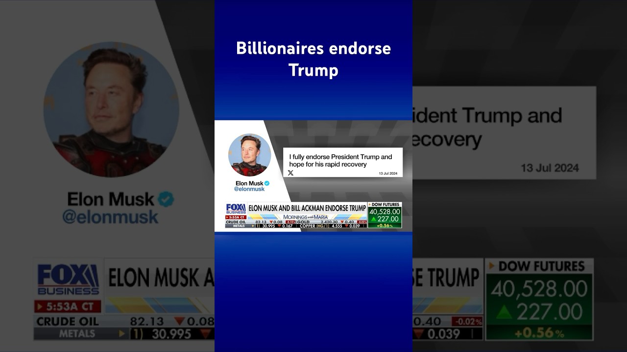 Elon Musk, Bill Ackman endorse Trump after attempted assassination #shorts
