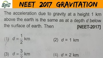 The acceleration due to gravity at a height 1 km above the earth is the same as at a depth d below t