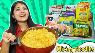 Mixing All The Most Popular Instant Noodles Together And Eating It | *weird taste *