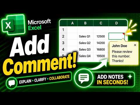 How to Add Comment in Excel Cell | Insert Note Tutorial