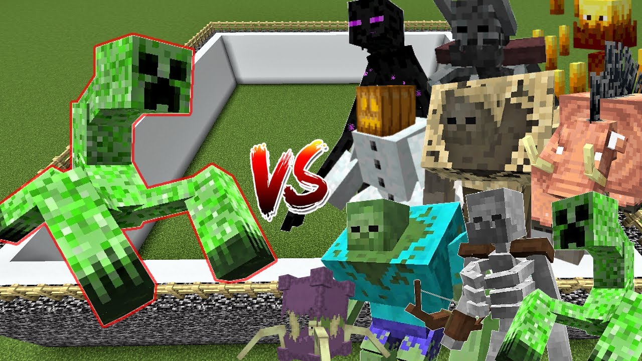 Mutant Creeper vs All Mutant Mob [Minecraft Mob Battle]