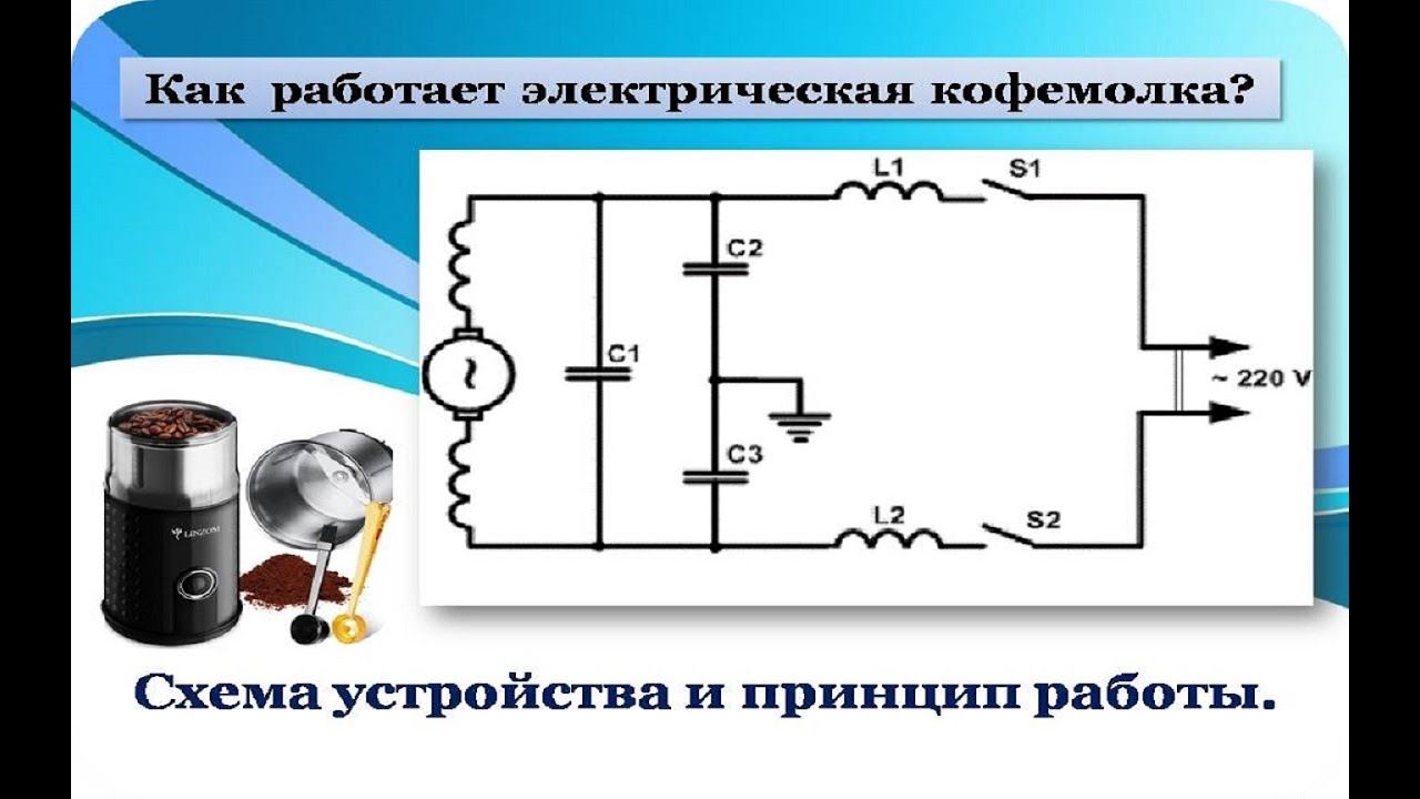 Как работает электро. Электрические схемы для начинающих. Электрическая схема кофемолки.