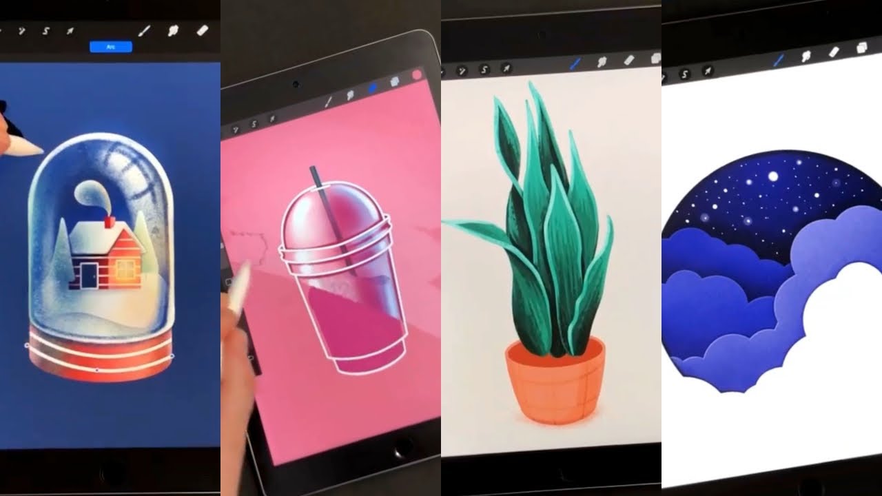 ⭐ 11 Amazing Procreate Art Ideas + tutorial links: satisfying art