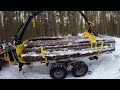 Forest work-Can-Am Outlander 1000cc and a trailer with crane. Metsätöis mönkijällä. Skogsjobb.