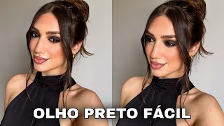 OLHO PRETO FÁCIL PRA REPRODUZIR  SOZINHA EM CASA *TUTORIAL DE OLHO PRETO ESFUMADO*