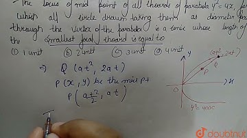 The locus of mid - points of all chords of parabola y^(2)=4x, for which all cirlces drawn taking...
