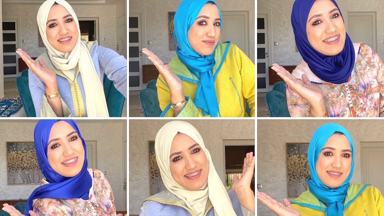 لفات الحجاب للعيد وأي مناسبة - طرق ساااهلين وكيجيو أنيقين - شاركت معاكم جلابتي دالعيد | سارة أبوجاد