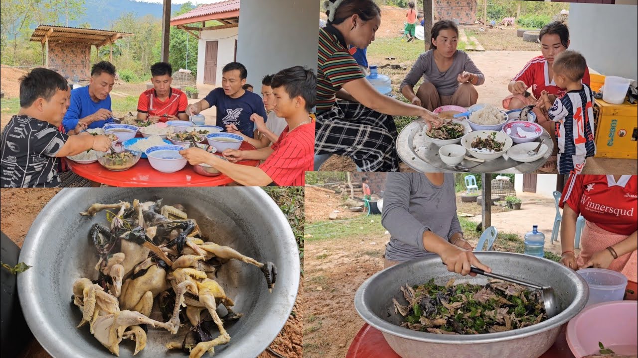 peb sawv daws zoo siab noj qaib ua ke ma qab heev li nawb