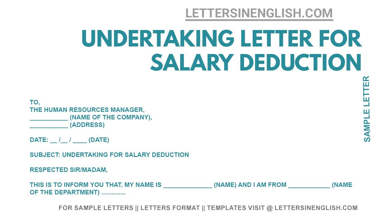 How Do I Write A Letter Asking For Salary Deduction?