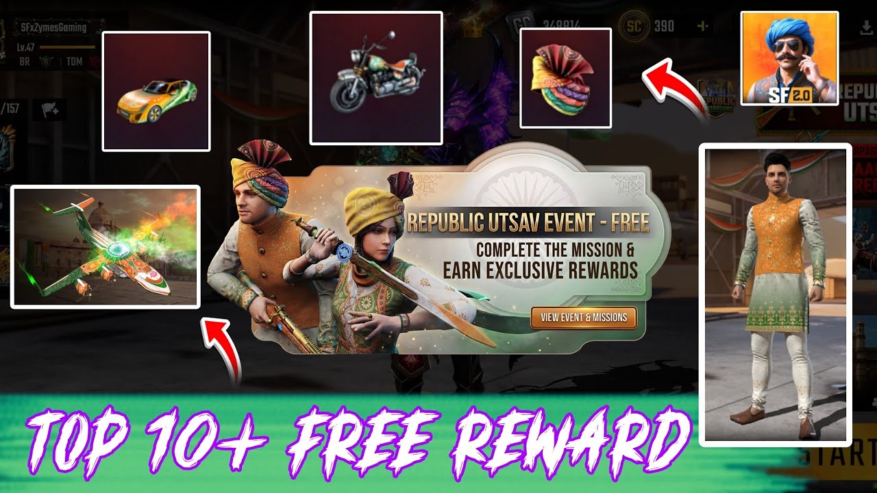 REPUBLIC DAY SPECIAL FREE EVENT | TOP 10 FREE REWARD