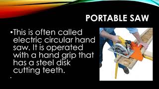 TOOTH CUTTING TOOLS and MATERIALS CARPENTRY MODULE 3