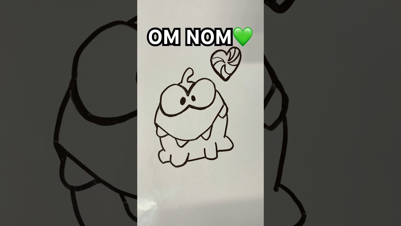 How to draw OM NOM from Cut The Rope💚