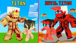 Monster School : Titan Vs Devil Titan - Minecraft Animation