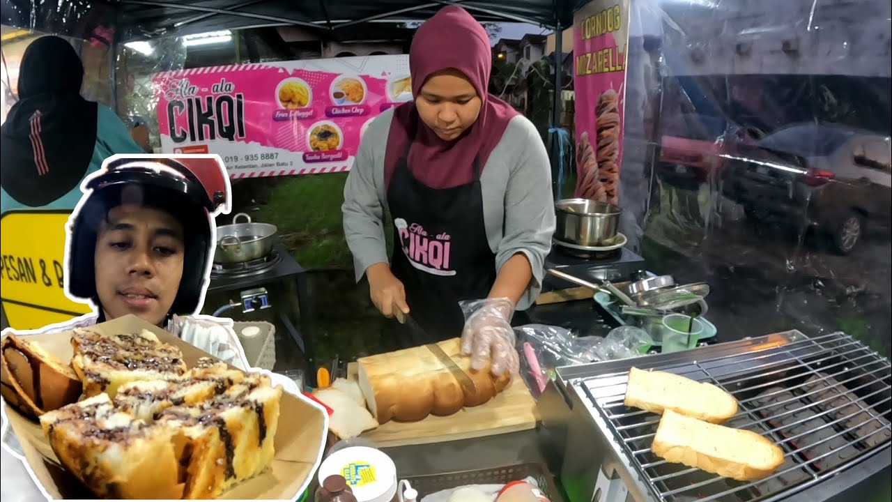 Jom! Trying Roti bakar Natela Best ever food review show Malaysia YouTube