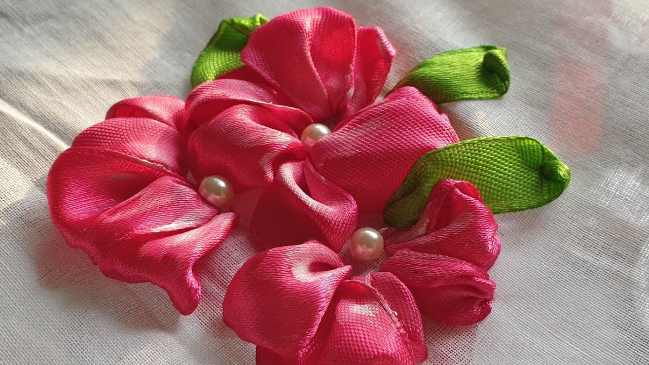 Satin ribbon embroidery + shading for beginners Hand embroidery