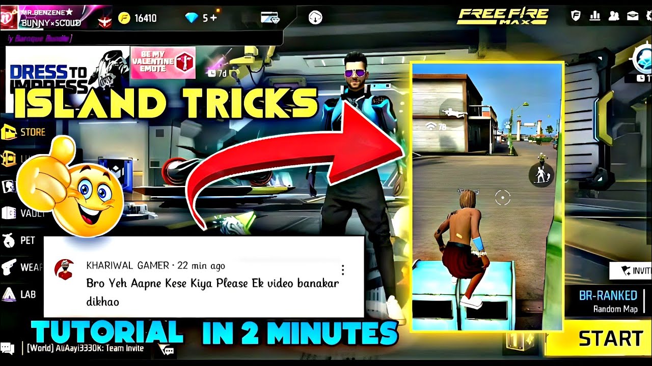 Social island new tips & tricks🎯| Social island freefire⚡️| Social island skateboard trick tutorial